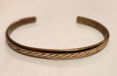 Sergio Lub California Copper Brass Nickel Braided Silver Cuff Bracelet 5″