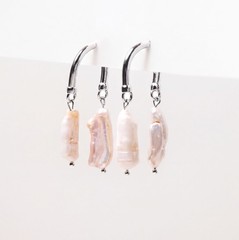 Freshwater Pearl Earrings in Silver, Statement Jewelry, Gift for Her