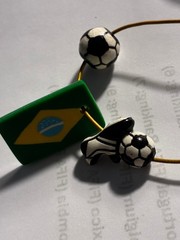 FIFA WORLD CUP 2026 FIMO FLAG BLOCK & FOOTBALL CHARMS LEATHER CORD NECKLACE