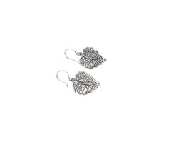 Silver Leaf Earrings, Filigree Silver Earrings, Nature Inspired Jewelry