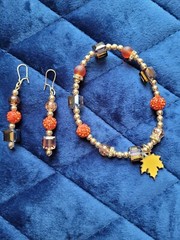 FALL Handmade Jewelry Bracelet and Earrings Set by North Star Jewelry and More