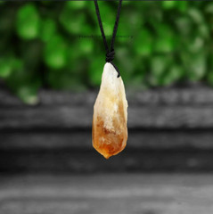 Raw Citrine Crystal Pendant Healing Balance Spiritual Necklace Women Men