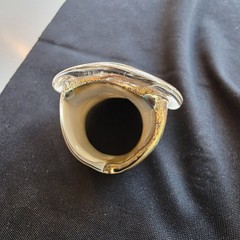 MURANO Art Glass RING Sommerso, Venetian Gold Copper Silver Sz 7.75