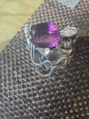 Large Marksz Bracelet Sterling And Amethyst