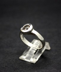 SOLID SILVER with SMOKY QUARTZ GEMSTONES in RING .925 STERLING FREE SHIPPING