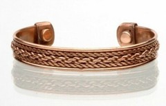 2 Pack Copper Magnetic Bracelet Arthritis Pain Therapy Energy Cuff Bangle
