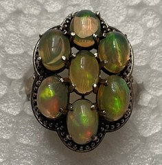 Nicky Butler Vintage Sterling Silver Ethiopian Opal Handmade India Signed Ring 8