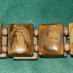 Christian Religious Bracelet Jesus Saints Art Scrabble Stretch Reversible