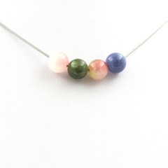 stones And Minerals. Necklace 4 Multicolored Tourmaline Beads + Melon Tourmaline