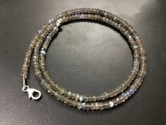 Natural Labradorite Gemstone Beads 925 Sterling Silver Handmade Necklace
