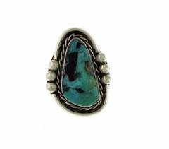 Old Pawn Navajo Native American 925 Sterling Silver Turquoise Pendant 8.7g
