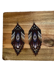 Tribal Earrings Native Large Boho American Seed Beads Handmade Earring