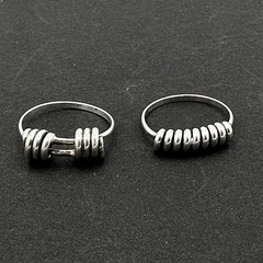 ARTISAN sterling silver rings size 8.25 – lot of 2 adjustable – wirework scrolls