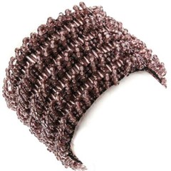 Handmade Bracelet GLASS BEADS PURPLE CHAMPAGNE Tone Bohemian 2 Inches Stretch