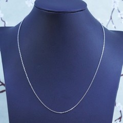 18″ 1mm, Vintage Italian sterling silver circle link chain, 925 silver necklace