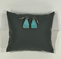 Handmade Faux Turquoise Earrings with Silver Metal