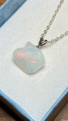 #350- 7.35ct Genuine Freeform Ethiopian Welo Opal on a Sterling Silver Chain