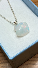 #350- 7.35ct Genuine Freeform Ethiopian Welo Opal on a Sterling Silver Chain