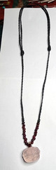 rose quartz necklace with Garnet beads adjusteble necklace.