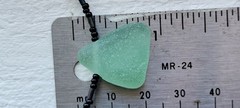 Gift for Her Green Sea Glass Necklace Surf Hawaii Beach Genuine Beaded Bright