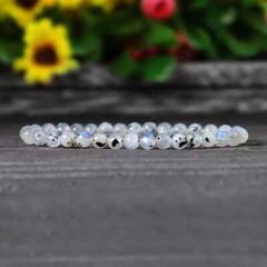 Natural Rainbow Moonstone 6mm Beaded Bracelet Healing Spiritual Chakra Bracelet