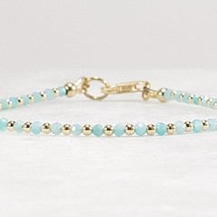 2mm Tiny Amazonite Bracelet – Dainty 14k Gold Filled Minimal