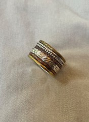 Sterling Silver and brass spinner Ring
