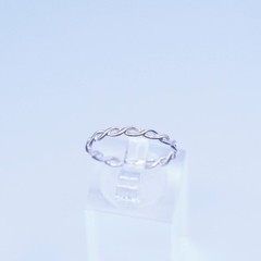sz 7.75, southwestern Sterling 925 silver handmade ring, woven braided band