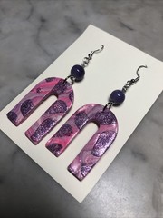 Handmade Polymer Clay Glitter Earrings