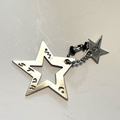 Sterling Silver Anni & Co Star Dog Tag Pendant Charm Key Chain Gift