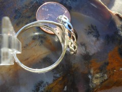 Sterling Silver and Slaughter Camp AZ Fire Agate Gem ring sz 10 3/4 D102