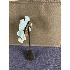 Handmade Paper Maché Clip‑On Earrings – Fabric Floral & Pearl Center