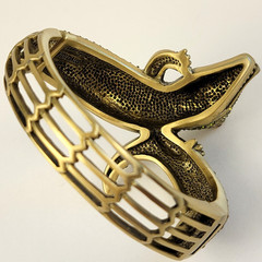 Heidi Daus Alligator Hinged Cuff Bangle Bracelet Olivine Peridot Crystal 7″