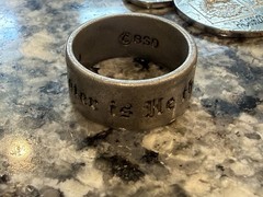 Vintage Sterling Silver BSD “ 1 John 4:4″ Greater is He that is in me» Ring