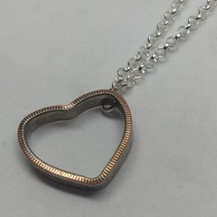 State Quarter Heart Pendant (Made with actual quarter) Handmade