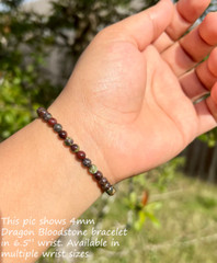 2Pcs Natural Dragon’s Blood Jasper Beads Crystal Healing Reiki Handmade Bracelet