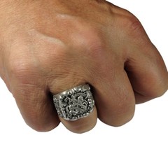 Saint George Roman Soldier handcrafted Sterling Silver 925 men’s ring US Sizes