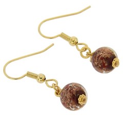 GlassOfVenice Murano Glass Starlight Balls Earrings – Dark Red