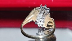 10k yellow gold ring 0.25c natural diamond sz 6.5 vintage handmade 2.65gr Gab183