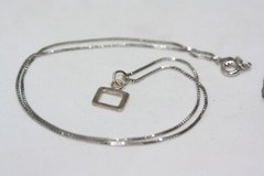 Real Sterling Choker Silver Link Pendant Necklace 40CM 16″ 1 MM Box Chain New