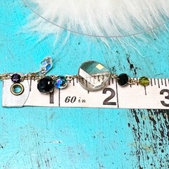 Holly Yashi Cascade Gemstone Purple Blue Crystal Pendant Gold Necklace