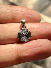 925 Sterling Silver FLOWER FLORAL Heart Pendant with Cz Small Minimal Jewelry #1