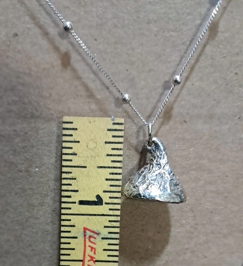 JCP Dainty Solid 925 Sterling Silver Candy Kiss Pendant Ball Chain 18” 15 Gms #4