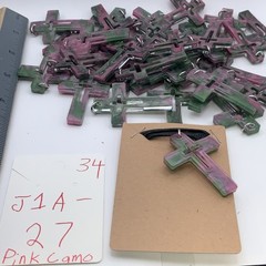 House Of David Handmade Cross Necklace Pink Camo Bulk Available