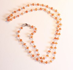 Greenwood Designs Sterling Silver Carnelian Hand Wired Necklace 18″-19″