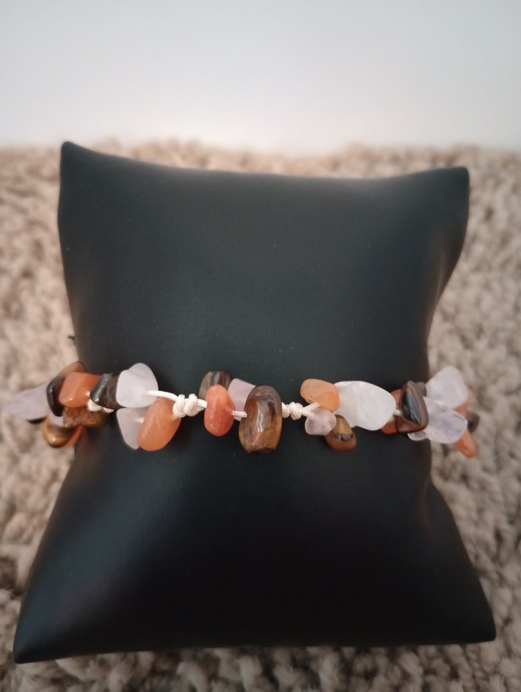 Beaded Multicolor Stone Pull String Bracelet