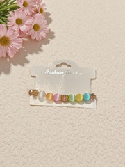 Handmade Silver Champagne Selenite Calming Bracelet for women