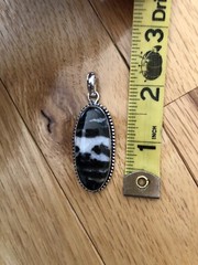 White Buffalo Turquoise Oval 2” Artisan Pendant Southwest Style Raindrop Bezel