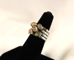Sterling Silver Ring Ethiopian Opal Gemstone Handcrafted Size 6.5