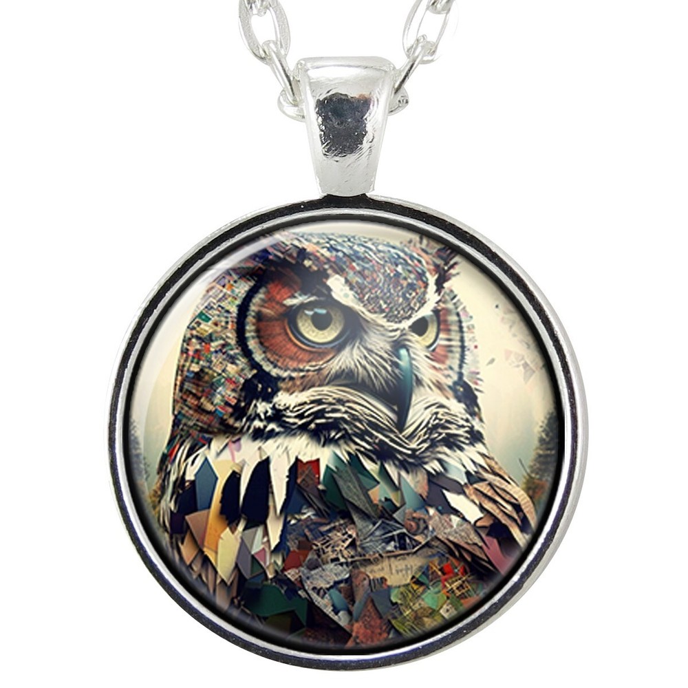 Owl Pendant Necklace, Handmade Whimsical Avian Art, Nature Inspired Jewelry